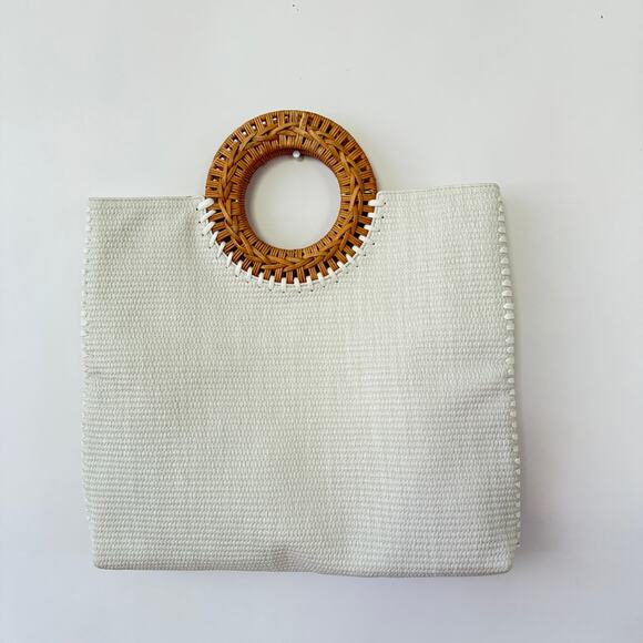 Dolce Vita Lilah Raffia O-Ring Statement Handle Shoulder Bag NEW - Picture 4 of 8